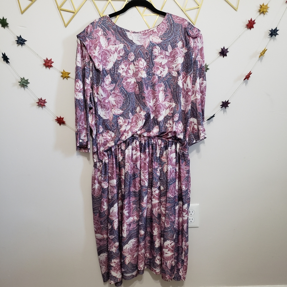 Vintage 70s 80s plus size dress MCS Ltd